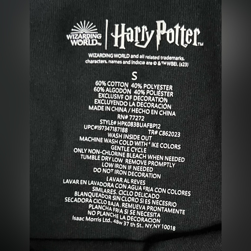 Harry Potter Herbology Hogwarts Graphic Black Print Tee Shirt Unisex Size Small - Picture 5 of 8